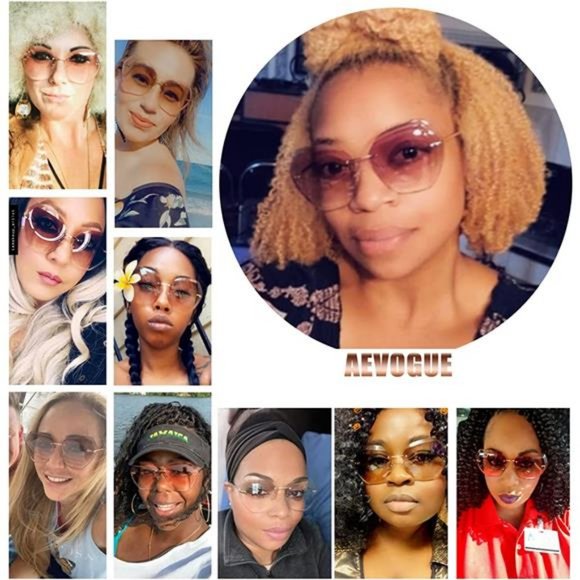 AEVOGUE Sunglasses For Women Oversized Rimless Diamond Cutting Lens Sun Glasses main image 4